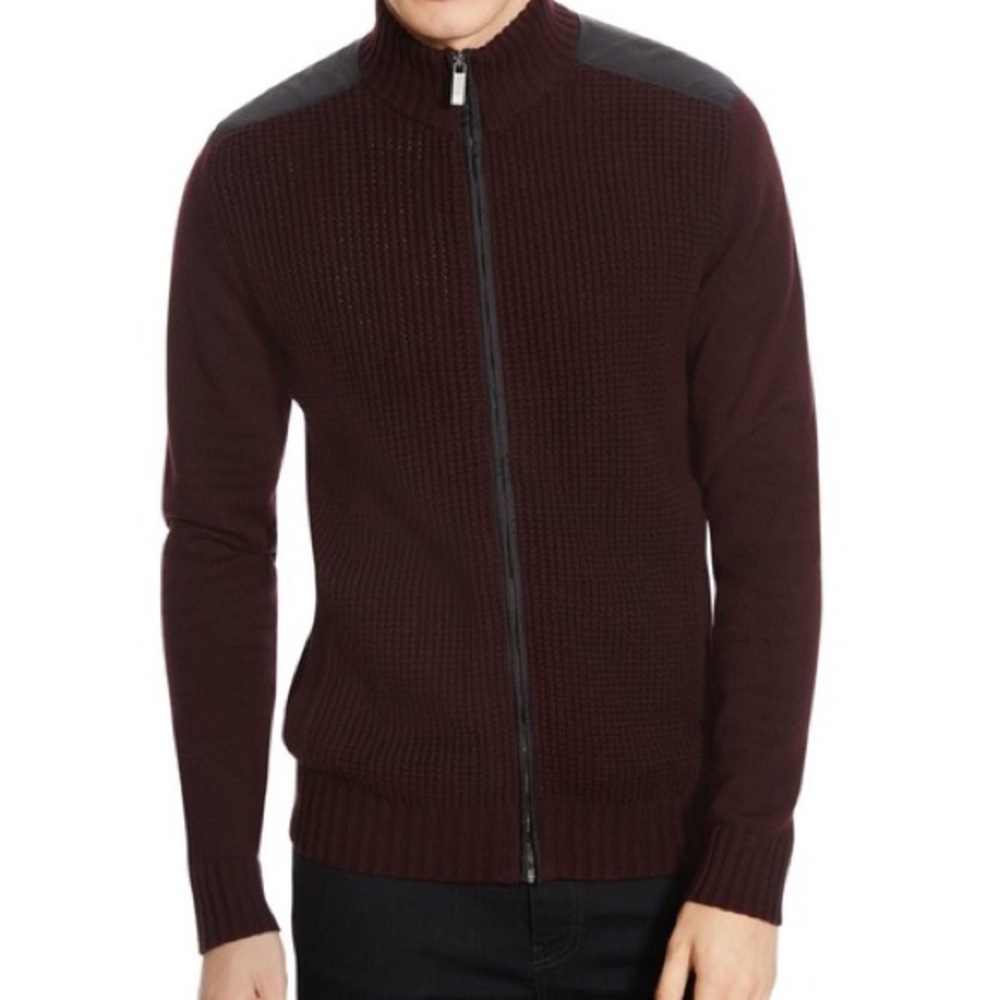 Kenneth Cole Men’s Waffle-Knit Full-Zip Sweater.